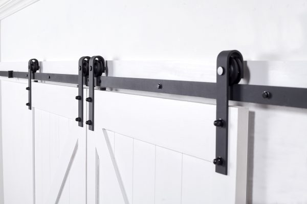 Hardware Biparting Track Joiner Matte Black Lifestyle Angled Crop