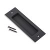 Hardware Rectangle Flus Pull Matte Black Product Float Angled