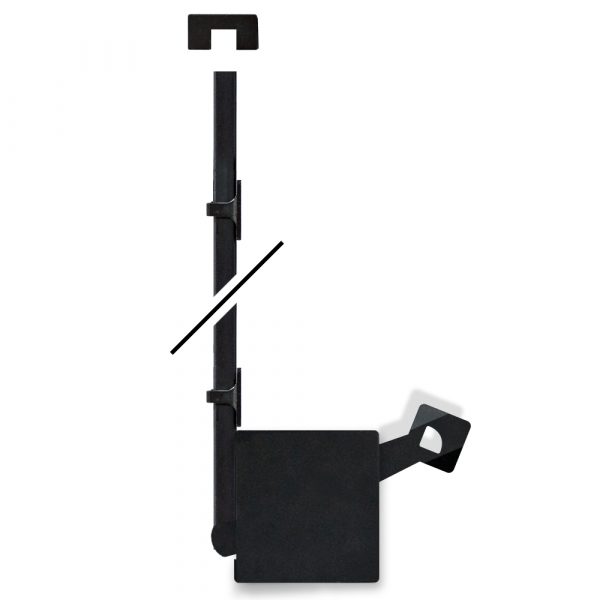 Close up of closed wooden door in the empty room with copy space