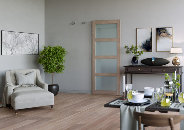 Invisiglide 36-inch Satin Nickel Glim Lifestyle