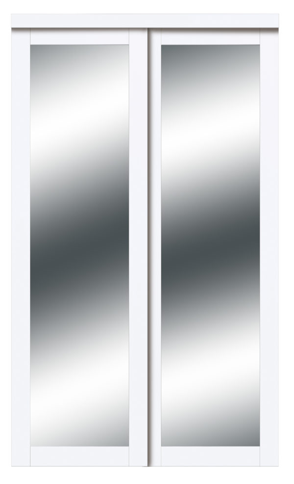 Harmony Closet Doors White Mirror Bypass Close Crop