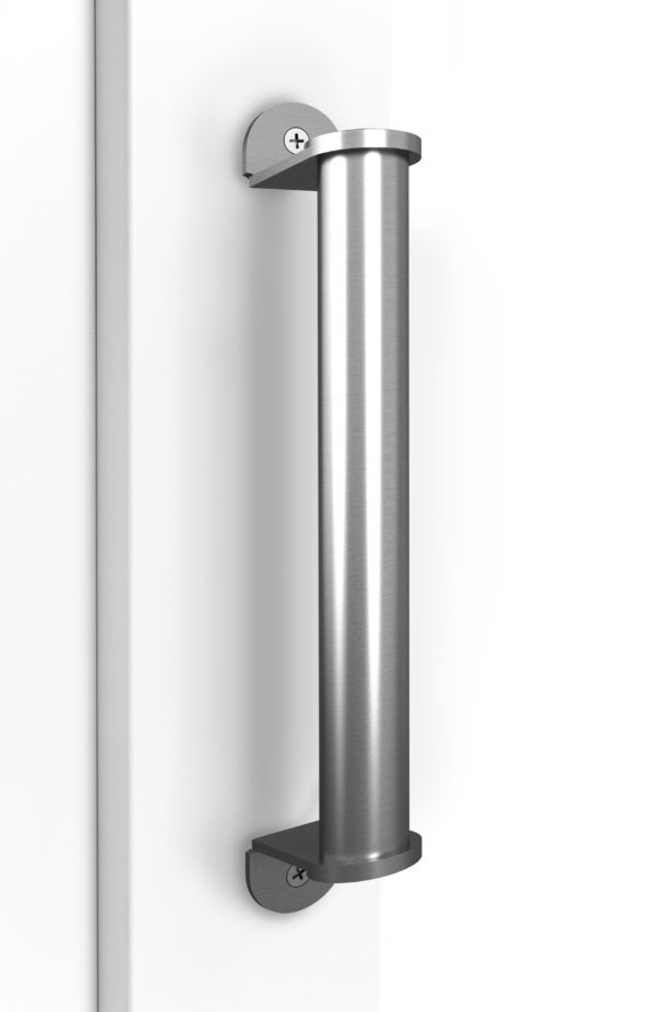 Deben Door Handle On Door Satin Nickel