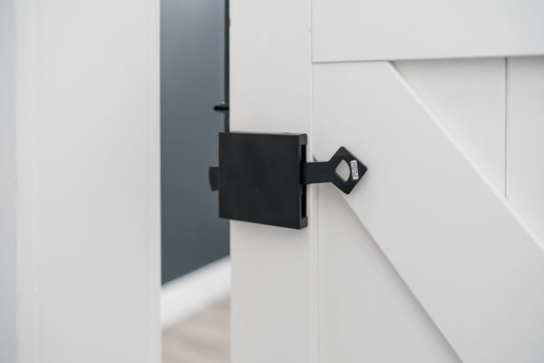 Easy Latch Barn Door Privacy Hardware Kit open