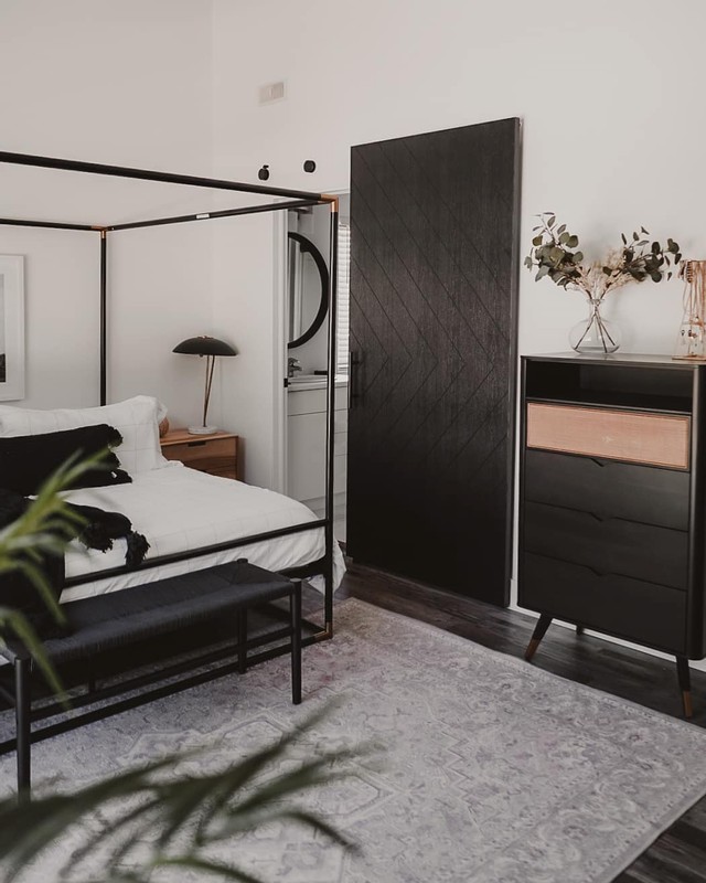 Sherwood Extra Tall Arrow Design InvisiGlide Barn Door Kit Black-Brown Bathroom Barn Door