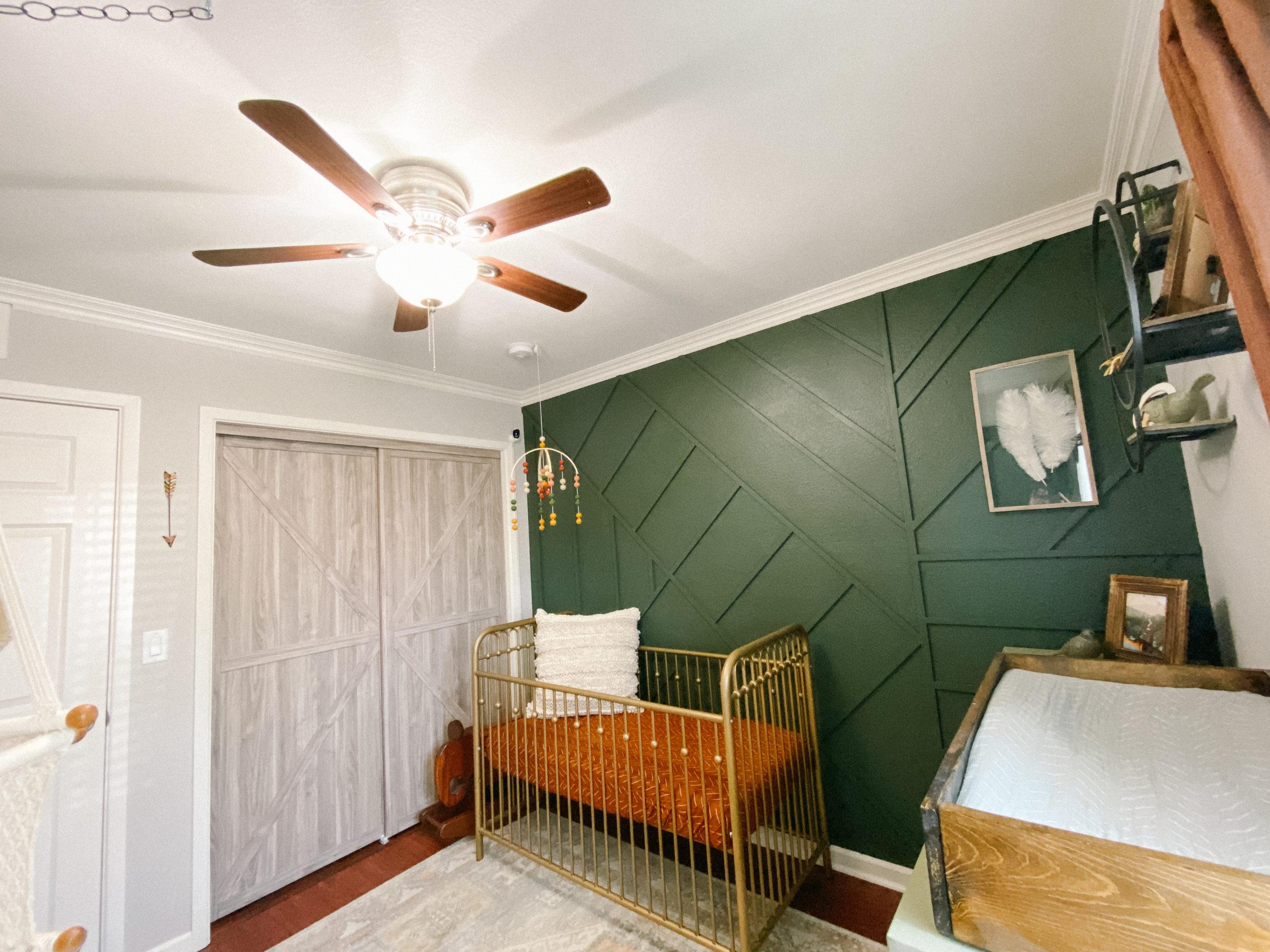 Nursery Closet Door by Whitney Ford (@whitneyirene on Instagram) Using Our Trident Double K-Design Bypass Closet Door in Silver Oak